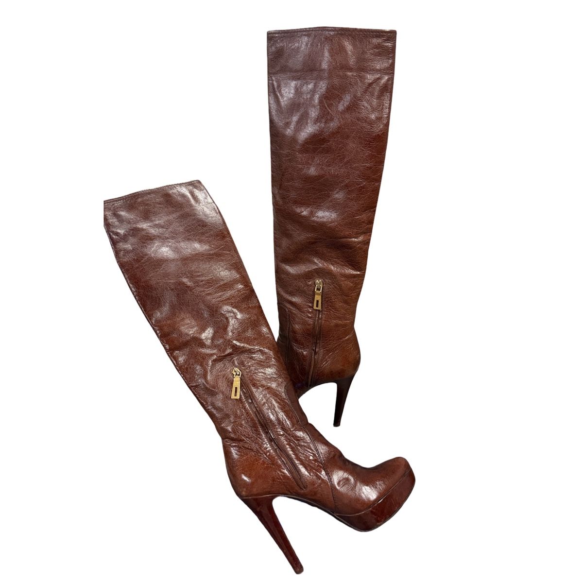 Prada Scarpe da donna: Brown Leather High Heel Boots Size 39 good condition – Usato da Bursinel venduto da rud_9mxh 3