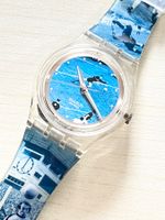 Vintage Swatch Uhr, Stadion-Motiv, Top Zustand, Rarität!