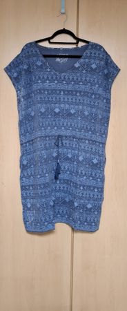 Soccx Kleid Gr.44/XXL, blau gemustert