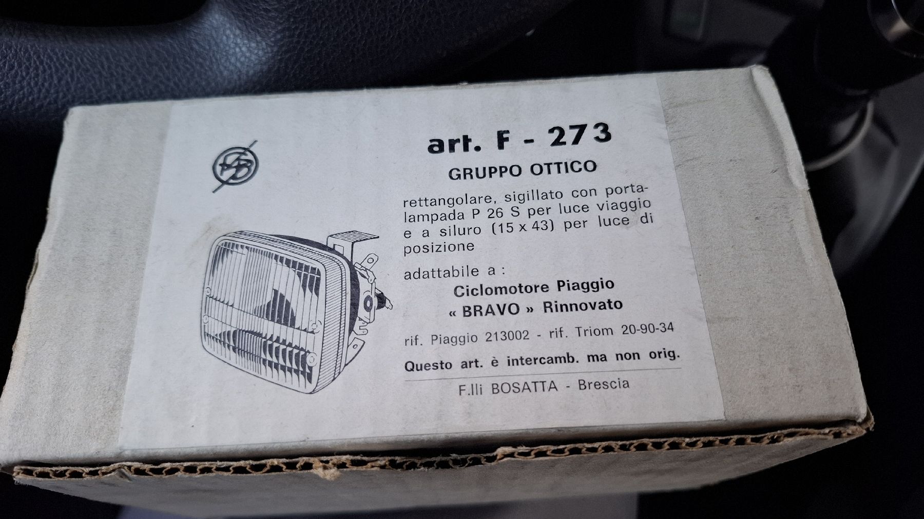 Piaggio Mofa-Ersatzteile: Piaggio Bravo Scheinwerfereinsatz – Neu und originalverpackt aus Künten von Rocchi71