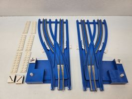 Lego Schiene blau Vintage 12V Set 755 Weichen komplett