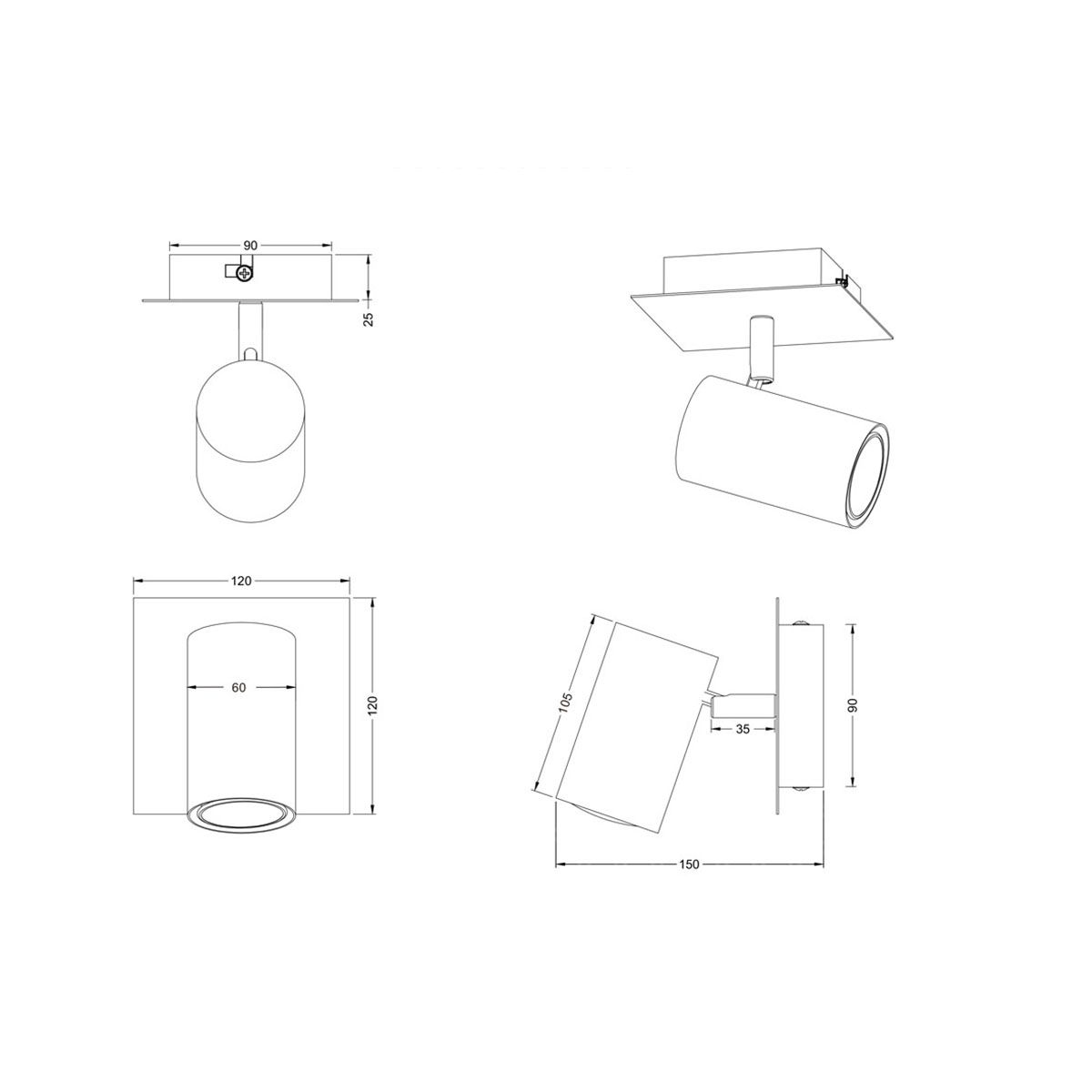 Lampade: Wandstrahler, Deckenleuchte, 15 cm Höhe – Nuovo (secondo la descrizione) da Kreuzlingen venduto da Smart-Light 6