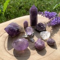 ✲ Lila Set Kristall Sammlung ✲ 280g/Lot 9 Stk Amethyst