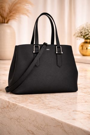 Hugo Boss black leather work handbag