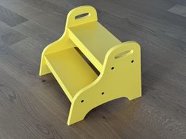 Kinder-Tritthocker 2-stufig gelb – Top Zustand – Lernhocker
