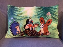 DER KLEINE MAULWURF Kuschelkissen grün (44x27 cm)
