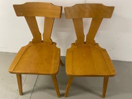 2 Stabellen Vintage Buchen Stühle/Top Zustand