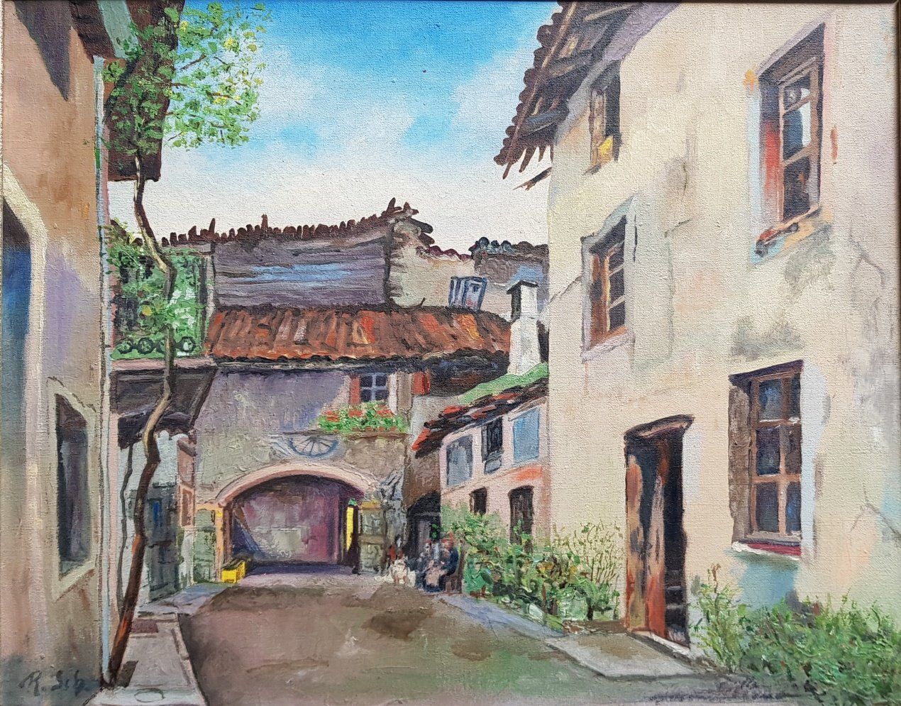 Dipinti: Melide Tessin  -  Rud. Schlatter   -   -    Schweizer Kunst – Usato da Horw venduto da Kunstreich7 1