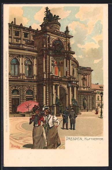 Cartes postales: Paul Hey: Dresden, Ansicht des Hoftheate – D'occasion à Berlin par bartko-reher