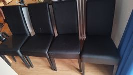 Esszimmerstühle 4er Set Kunstleder schwarz (mit Farbtupfer)