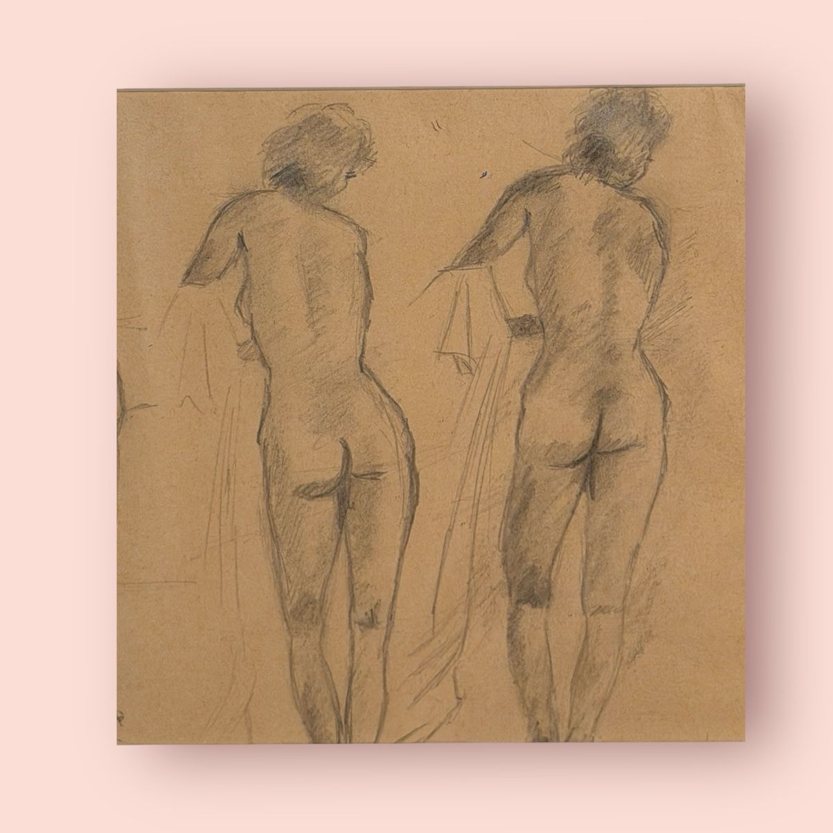 Dipinti: Original Figure Sketch Drawing, Framed, Ready to Hang – Usato da Lausanne venduto da artnouveau04 1
