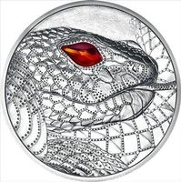 20 Euro Silbermünze SCHLANGE mit Swarovsky Auge