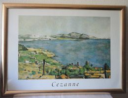 Cezanne Bild gross /Druck/Holzrahmen goldfarben/Glas 55x75cm