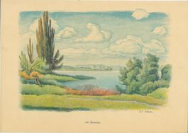 E.E. Schlatter, Farblithographie , Bodensee,1932