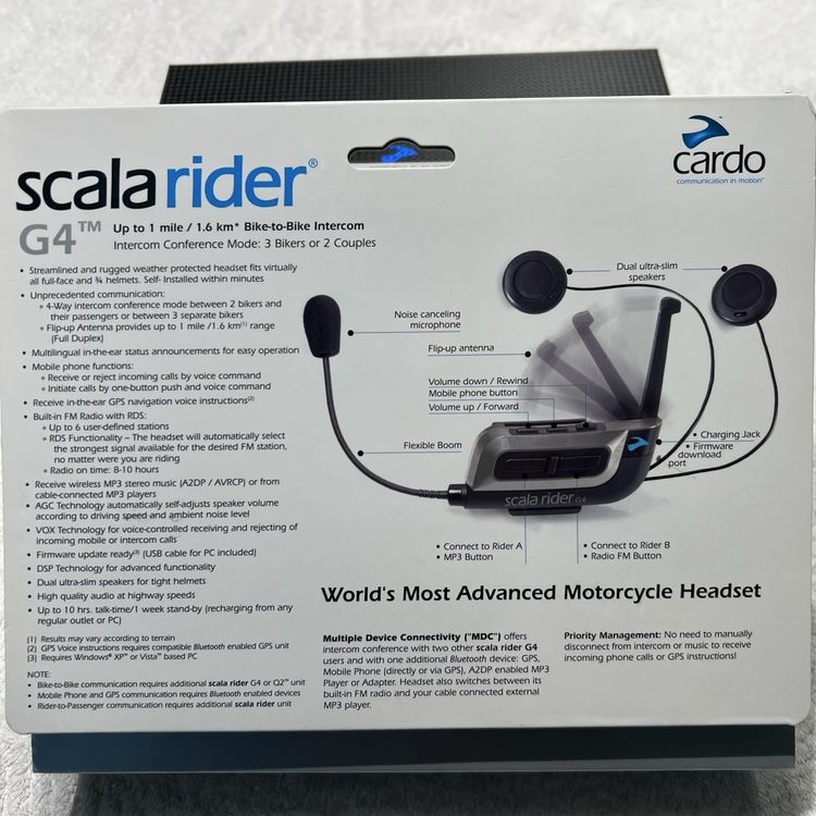 Scala Rider G4 PowerSet Motorrad Intercom Bluetooth (D'occasion) à