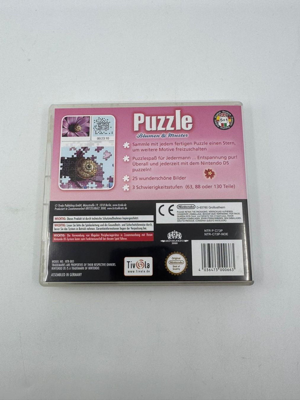 Spiele: Blumen & Muster Puzzle (Nintendo DS) – Gebraucht aus Herisau von Seyashop1 2