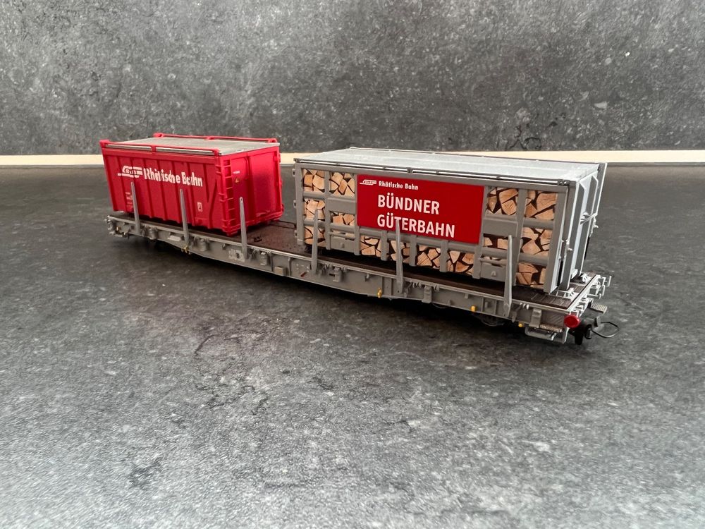 Bemo RhB R-w 8205 mit Container (Gebraucht) in Malix für CHF 93 – mit ...