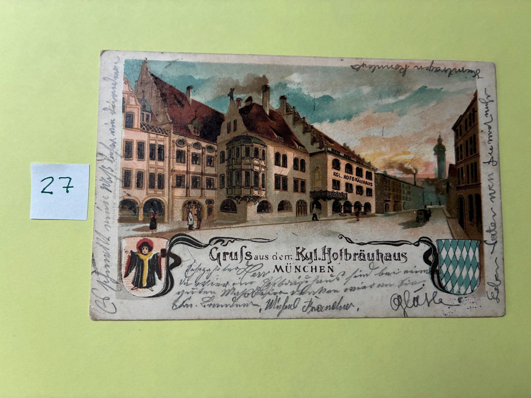 Cartoline postali: Ansichtskarte Hofbräuhaus in München 1908 – Usato da Volketswil venduto da Jdansk