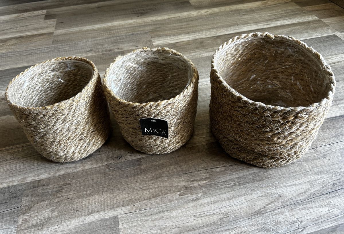 Pots de fleurs: 3er Set Mica Decorations Jute-Übertöpfe – D'occasion à Obfelden par JackyRot
