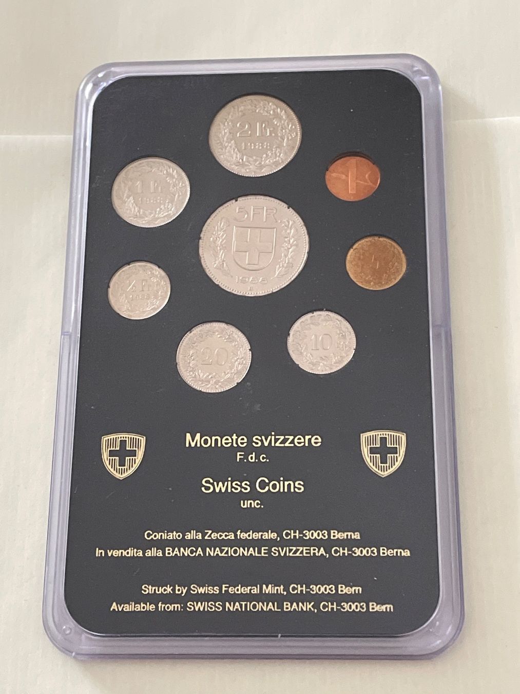 Tutti le monete: Münzsatz Schweiz 1988 Stgl – Nuovo e nell'imballaggio originale da Schlossrued venduto da Tkanada
