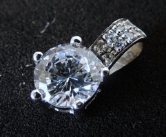 Rhodinierter Silber 925 Anhänger Zirkonia