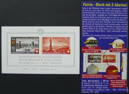 PP 1942, Bundesfeierblock B19 mit mehreren Abarten