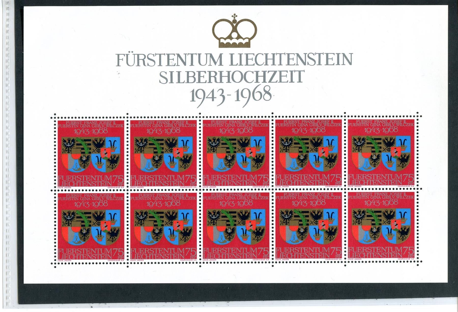 Alle Briefmarken: 1968 Silberhochzeit Bogen postfrisch – Gebraucht aus Winterthur von Kyoung