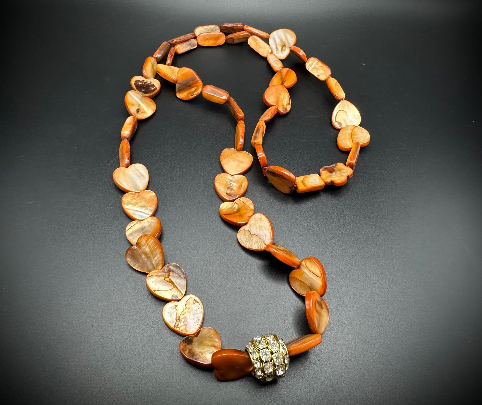 Catenine: Orange/braune Perlmutt Halskette – Nuovo (secondo la descrizione) da Lamone venduto da LaCantinaMagica 1