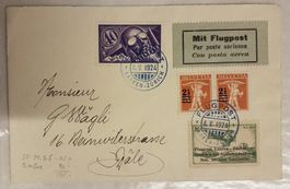 JB71) 1924, Flugpost Laufen - Zürich, mit Vignette Lp