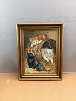 Drei Katzen - Ölgemälde - P. Wittwer
