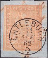 25G (25B4) mit Fingerhut-Stempel von ENTLEBUCH +ATTEST, LP!