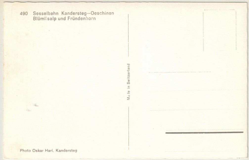 Cartoline postali: Kandersteg - Sessellift Oeschinen – Usato da Binningen venduto da Mountainrider 1