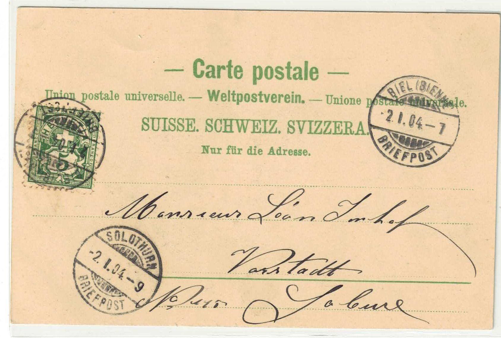 Cartoline postali: Biel Totalansicht - Bienne Vue generale – Usato da Ettingen venduto da Kartenplanet 1