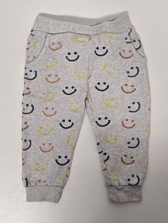 Bequeme Baby Hose Gr. 86 grau mit Smileys von Smile 