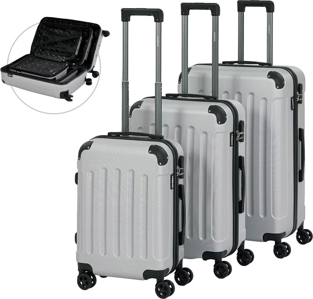 Valigie: 4 teiliges Reisekoffer Set Silber - Neu – Nuovo (secondo la descrizione) da Nebikon venduto da warendiscount