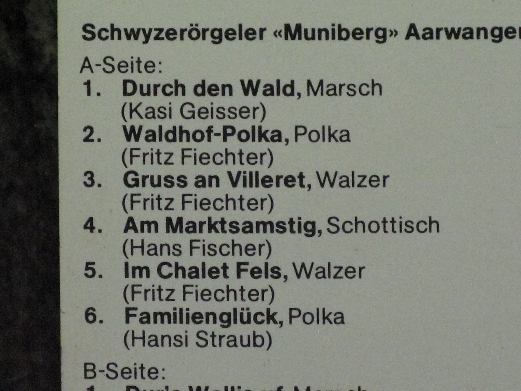 Musicassette: Schwyzerörgeler   Muniberg  Aarwangen – Usato da Langnau i. E. venduto da gf2_29jt 1