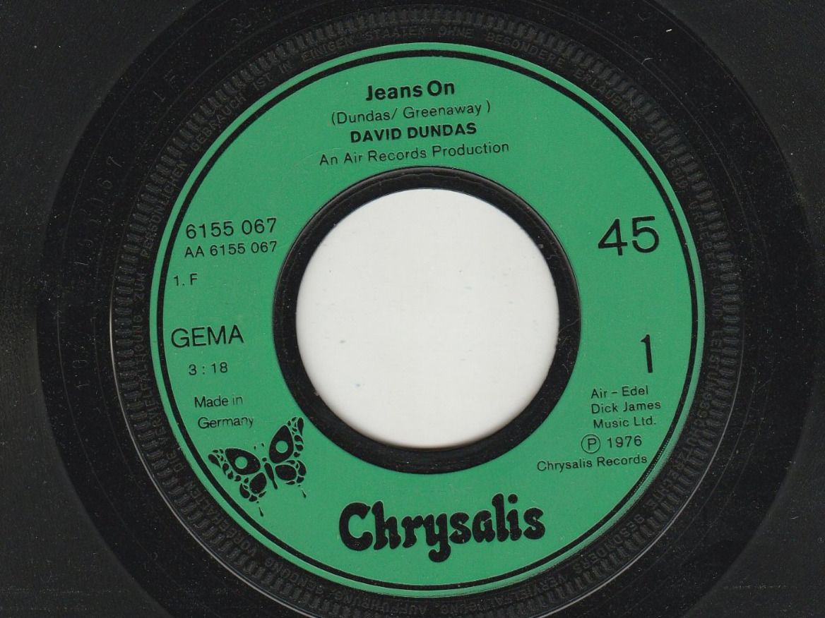 Dischi in vinile: David Dundas - Jeans on 7" Vinyl 1976 – Usato da Tübach venduto da JamesStone 4