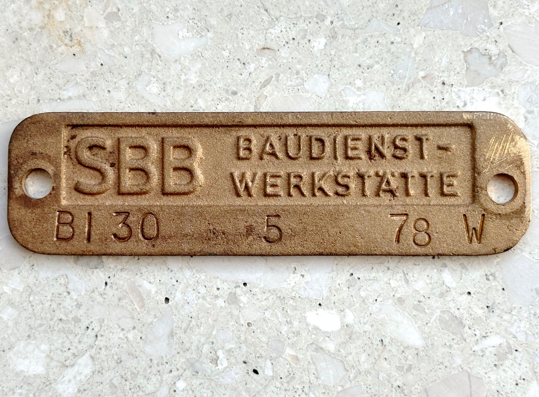 SBB/CFF/FFS Insegne: 30.5.1978 SBB Messing Schild Schweiz – Usato da Seltisberg venduto da quadartswiss