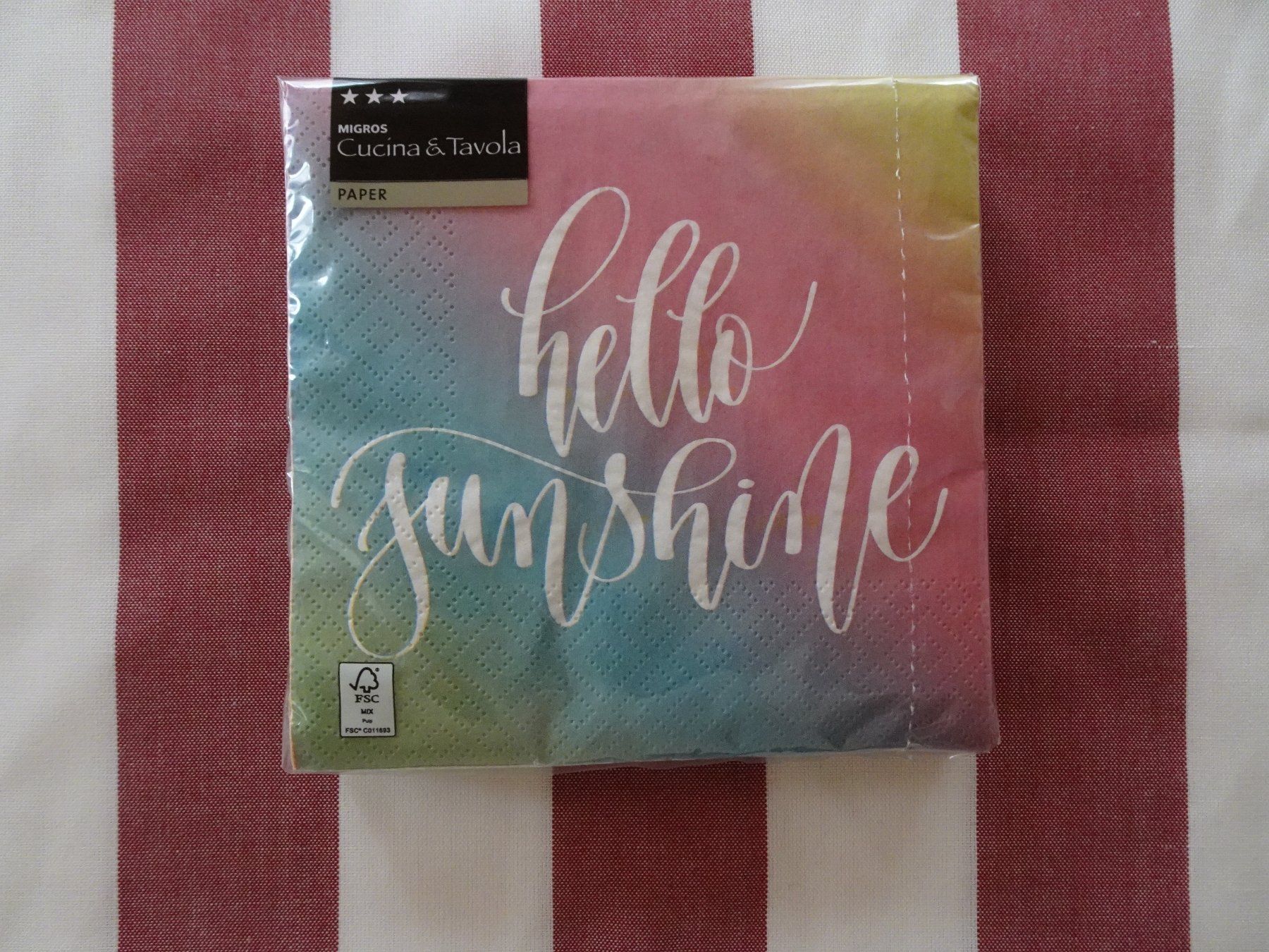 Migros Tovaglioli: 1 Pack Servietten "Hello Sunshine" Migros - 240204 – Nuovo e nell'imballaggio originale da Küssnacht am Rigi venduto da Pidu5
