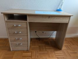 Schreibtisch Holzoptik mit Schubladen 