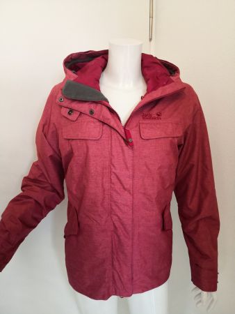 🤩JACK WOLFSKIN FRAUEN WIND-JACKE ROT MIT KAPUZE NEU