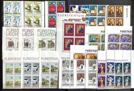 1986  Liechtenstein Jahresausgabe Komplett Viererblock  **