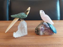 Handgeschnitzte Vögel aus Edelstein 💎 Rarität!