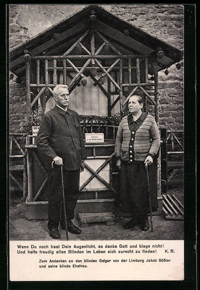 Cartoline postali: Limburg, Blinder Geiger Jakob Bössler u – Usato da Berlin venduto da bartko-reher