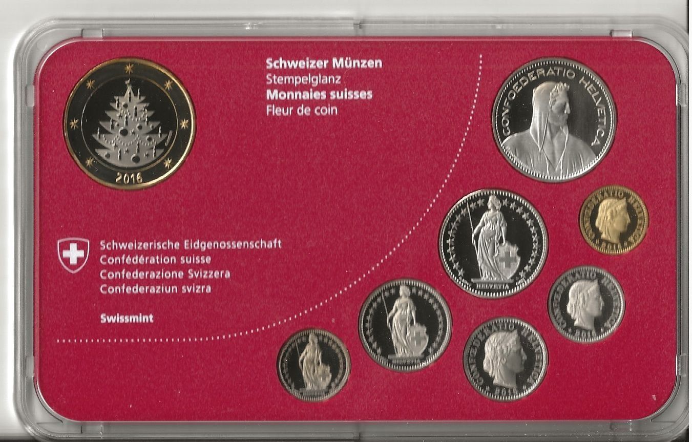 : Swiss Mint Weihnachts-Münzsatz 2016 – Nuovo e nell'imballaggio originale da Bern venduto da Grindelwaldaus