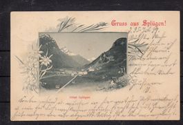 Gruss aus Splügen - Hotel Splügen GR, 1899, ʘ Spüglen+Glarus