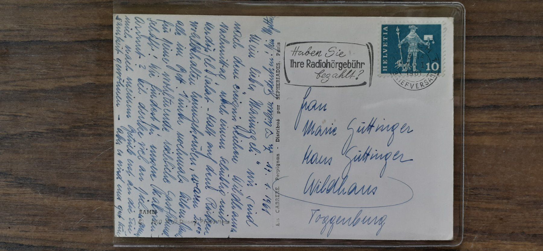 Cartoline postali: Ansichtskarte Bambi Disney 1950er – Usato da Mörschwil venduto da lindaswunderkiste 1