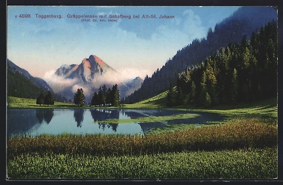 Cartes postales: Toggenburg, Gräppelensee mit Schafberg  – D'occasion à Berlin par bartko-reher