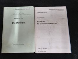 Schweizer Armee - Reglement  Merkblatt - Pistolen + Munition