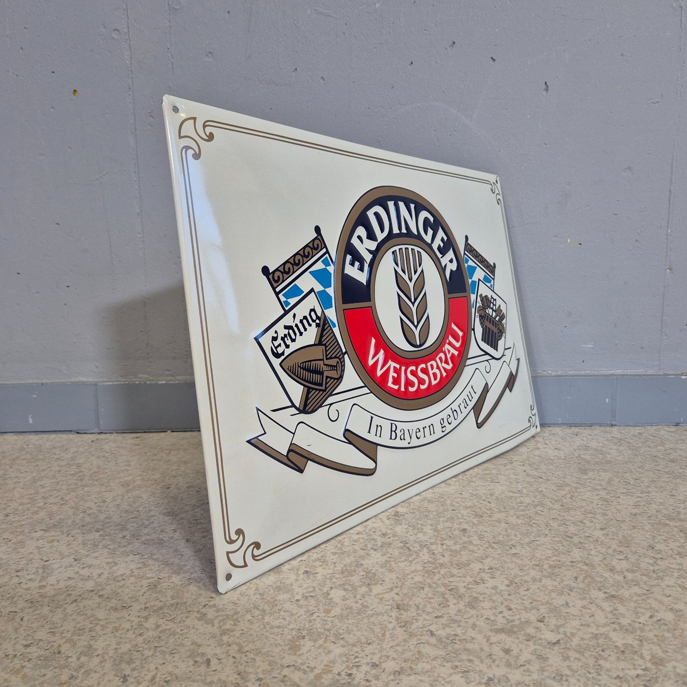 Insegne: Erdinger Weissbräu Relief Werbeschild Blechschild Schild – Usato da Nottwil venduto da Wondewa-Shop 2